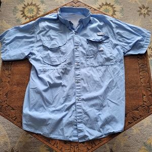 Columbia PFG Men's Short-sleeved Button Up Fishing Shirt Size XL
